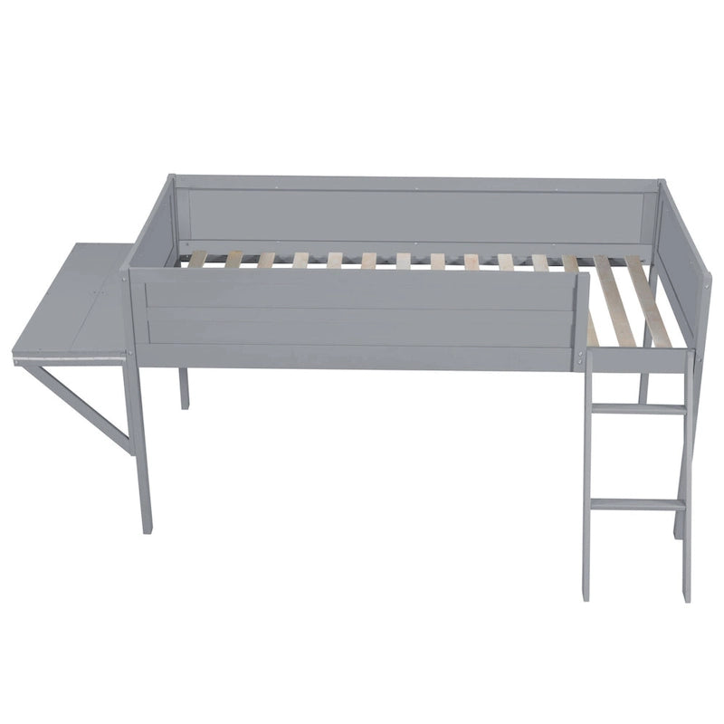 Twin Wood Gaming Loft Bed with LED Desk