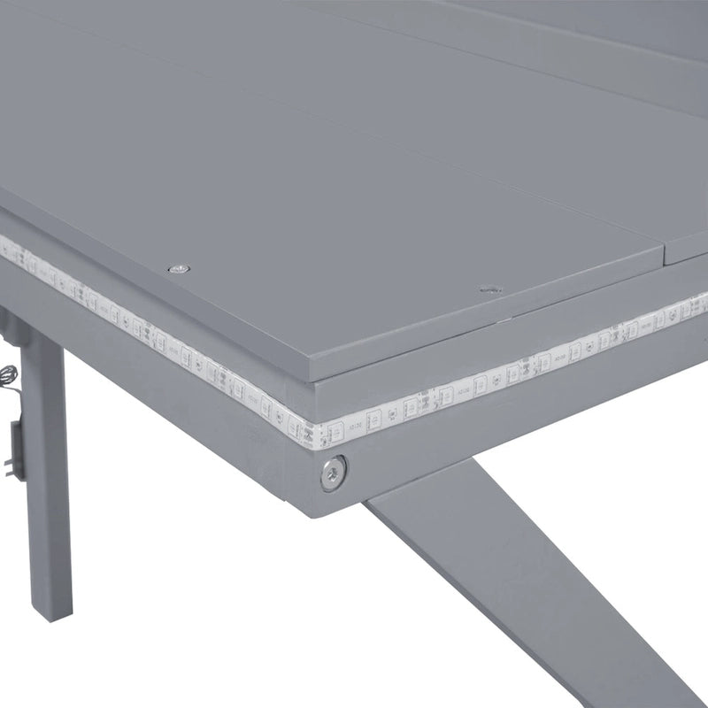 Twin Wood Gaming Loft Bed with LED Desk