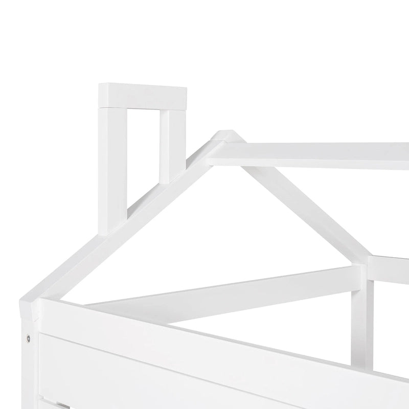 Twin Size House Style Wood Bed with Trundle