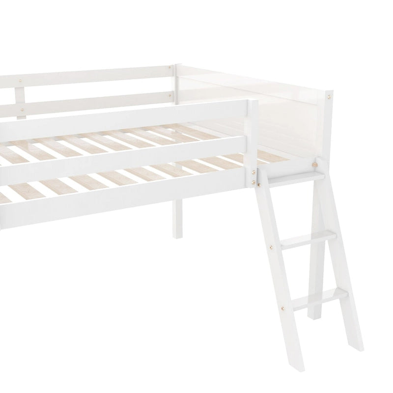 Full Size Wood Low Loft Bed
