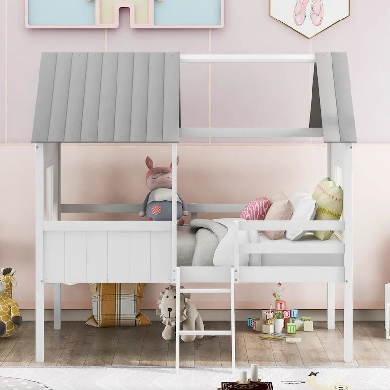Twin Size Low Loft House Bed