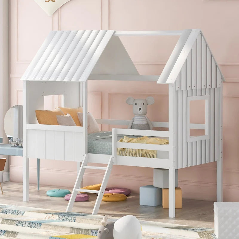 Twin Size Low Loft House Bed