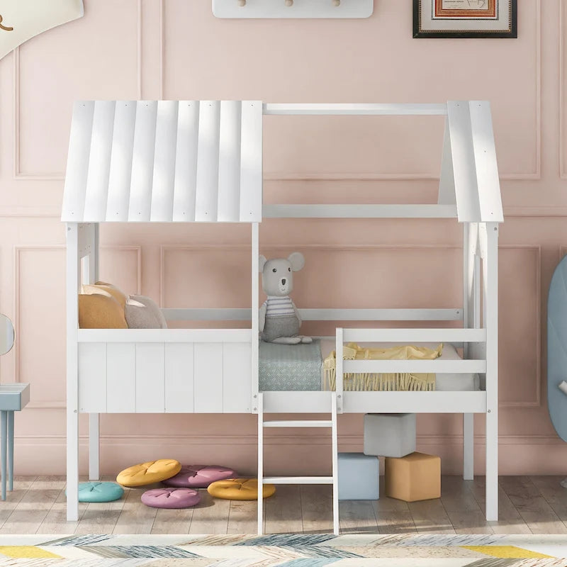 Twin Size Low Loft House Bed