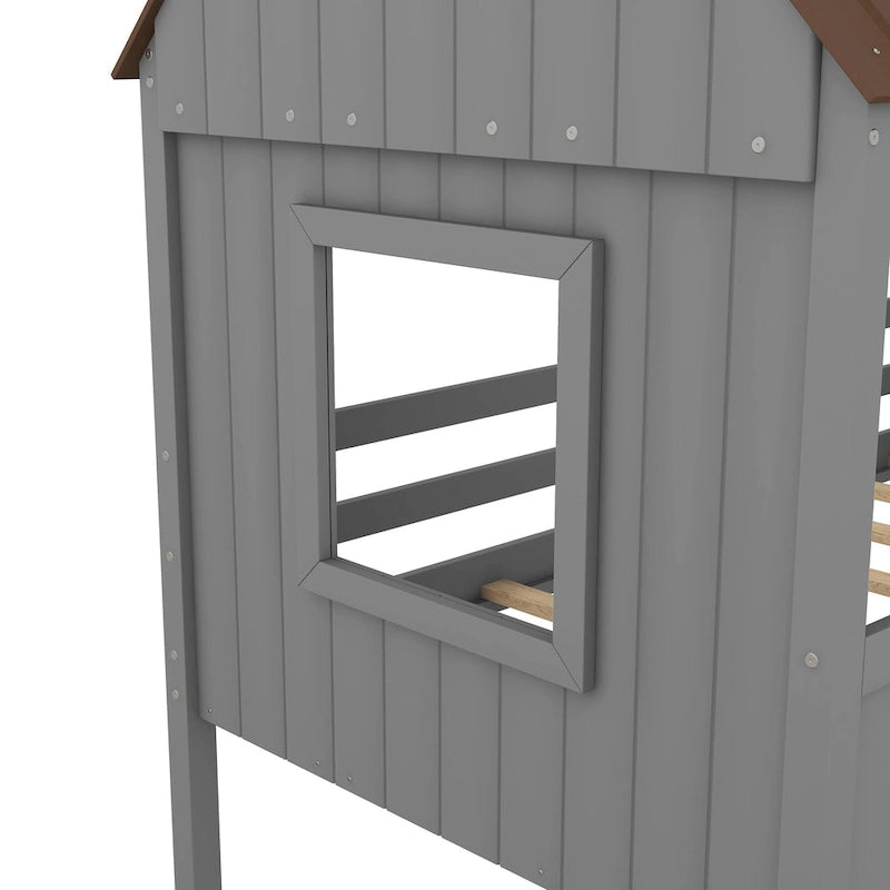Twin Size Low Loft House Bed
