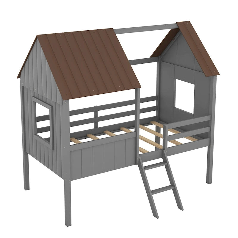 Twin Size Low Loft House Bed