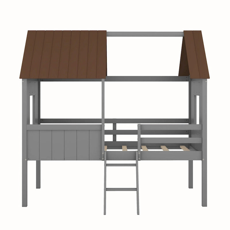 Twin Size Low Loft House Bed