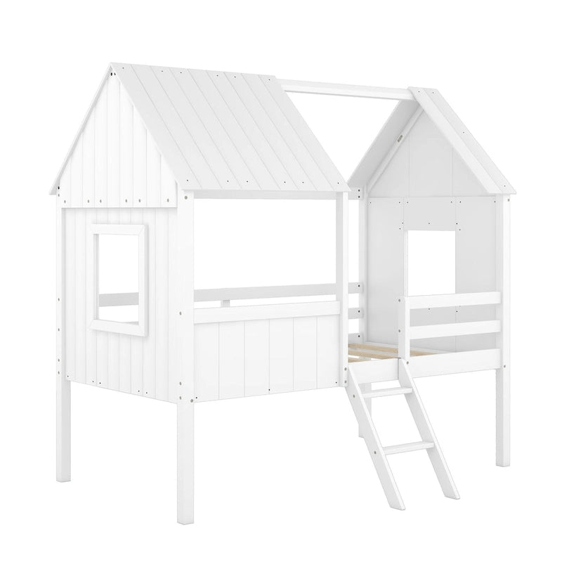 Twin Size Low Loft House Bed