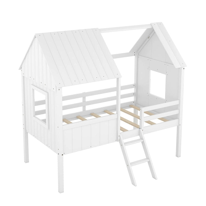 Twin Size Low Loft House Bed