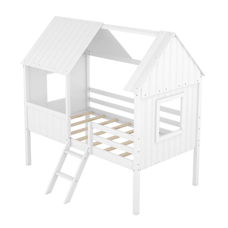 Twin Size Low Loft House Bed