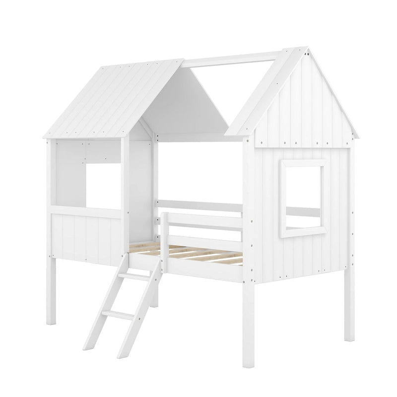 Twin Size Low Loft House Bed