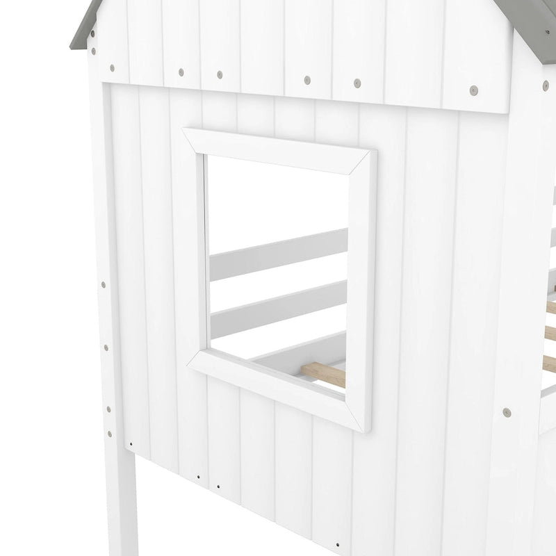 Twin Size Low Loft House Bed