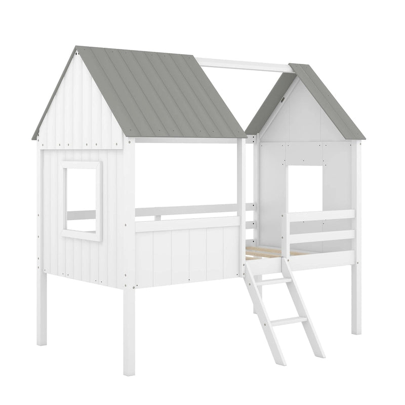 Twin Size Low Loft House Bed