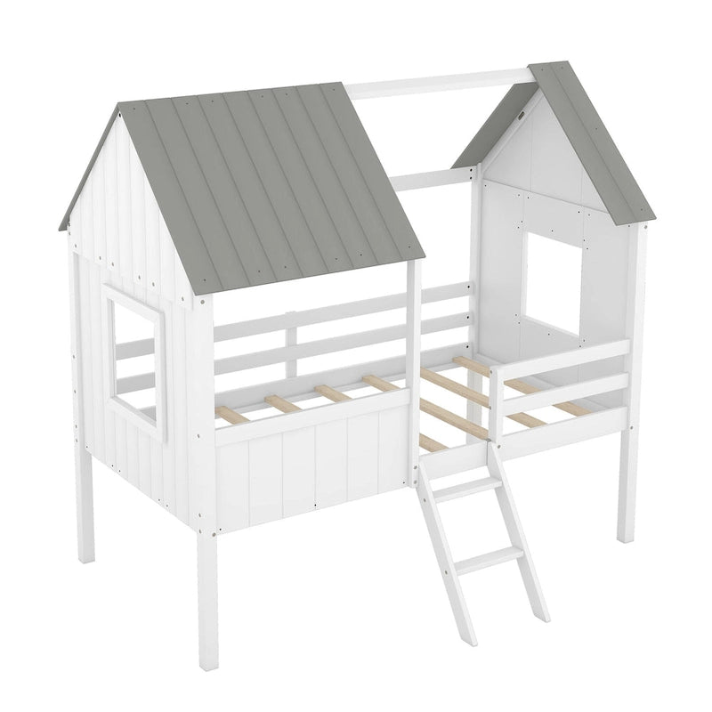 Twin Size Low Loft House Bed