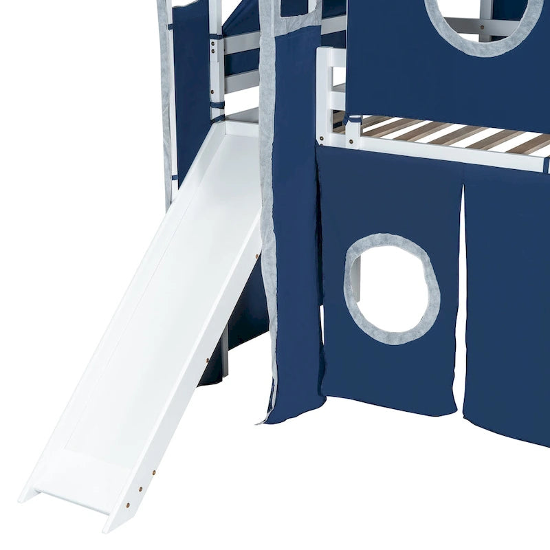 Full/Twin Loft Bed with Tent and Tower