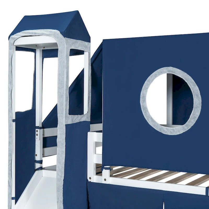 Full/Twin Loft Bed with Tent and Tower