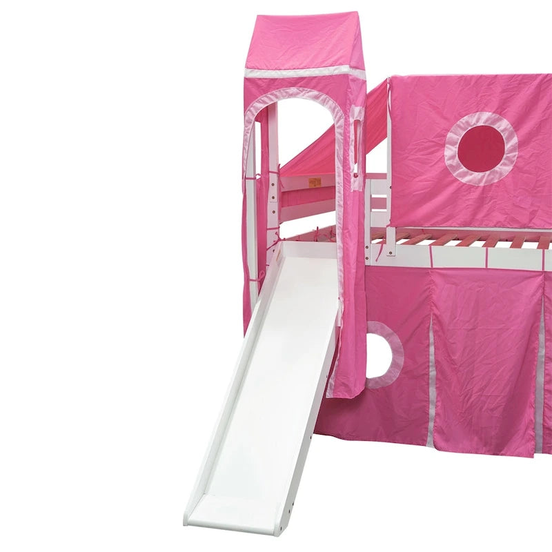 Full/Twin Loft Bed with Tent and Tower