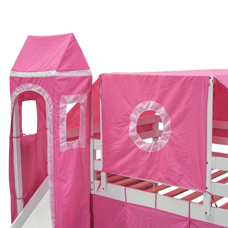 Full/Twin Loft Bed with Tent and Tower
