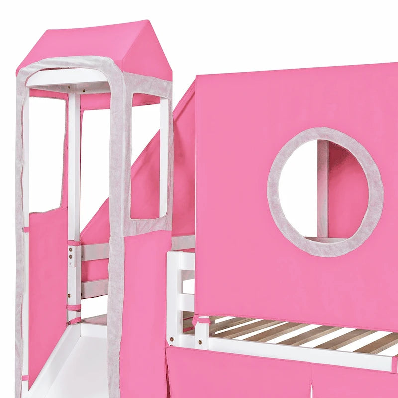 Full/Twin Loft Bed with Tent and Tower