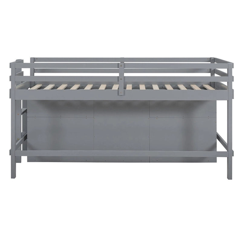Twin Size Loft Bed with 4 Drawers,Underneath Cabinet and Shelves