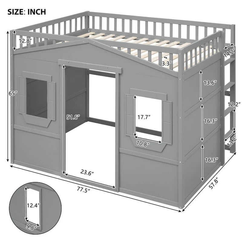 Full House Loft Bed with Gaming Area