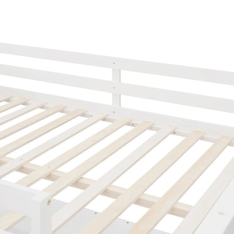 Full size Loft Bed with Shelves and Desk