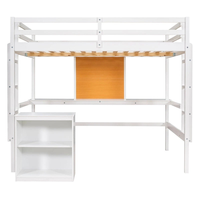 Whimsical Full Size Loft Bed with Desk and Writing Board