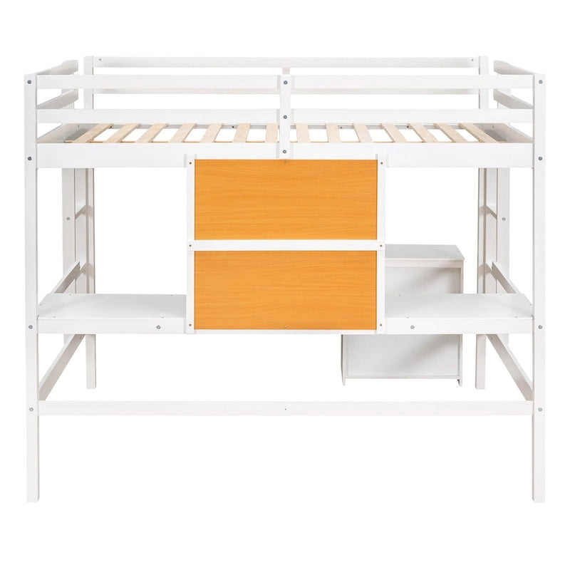 Whimsical Full Size Loft Bed with Desk and Writing Board