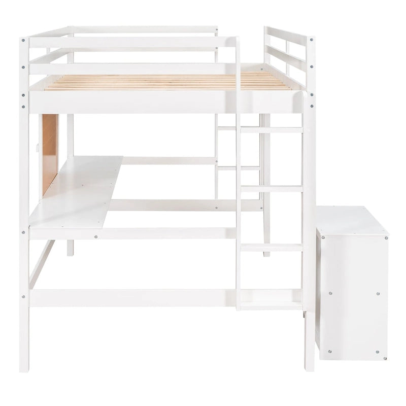 Whimsical Full Size Loft Bed with Desk and Writing Board