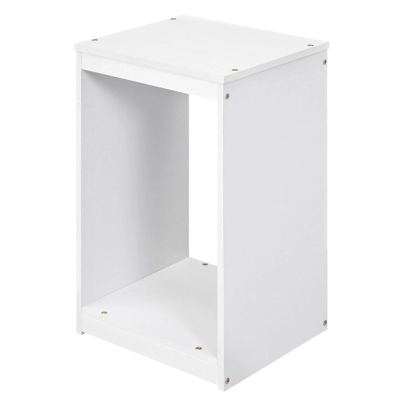 Twin/Full Size Loft Bed with Multi-storage Desk, LED light and Bedside Tray, Charging Station, White